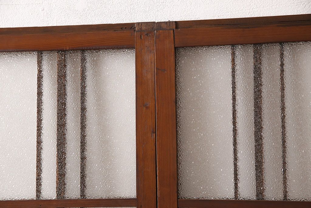 ガラス戸2枚セットをリペア&カスタム!高さと幅をリサイズし、帯部分をすりガラスに変更。(引き戸)