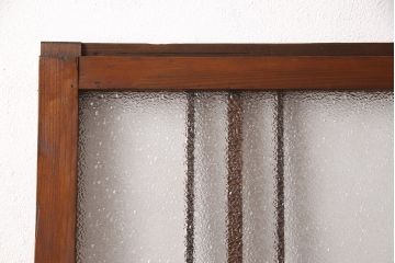 ガラス戸2枚セットをリペア&カスタム!高さと幅をリサイズし、帯部分をすりガラスに変更。(引き戸)