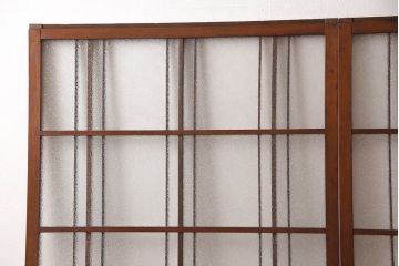 ガラス戸2枚セットをリペア&カスタム!高さと幅をリサイズし、帯部分をすりガラスに変更。(引き戸)