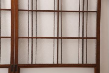 ガラス戸2枚セットをリペア&カスタム!高さと幅をリサイズし、帯部分をすりガラスに変更。(引き戸)