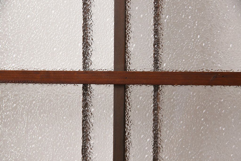 ガラス戸2枚セットをリペア&カスタム!高さと幅をリサイズし、帯部分をすりガラスに変更。(引き戸)