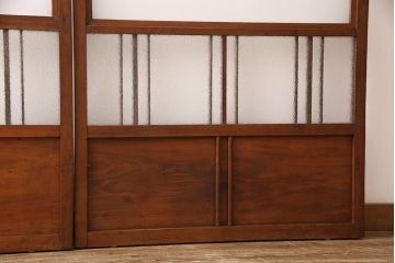 ガラス戸2枚セットをリペア&カスタム!高さと幅をリサイズし、帯部分をすりガラスに変更。(引き戸)