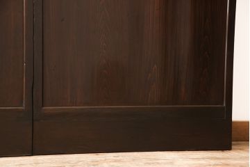 格子戸2枚をリペア&カスタム!高さと幅をリサイズし、吊り戸仕様に加工。引手とガラスを取り付け。(板戸、建具、引き戸)