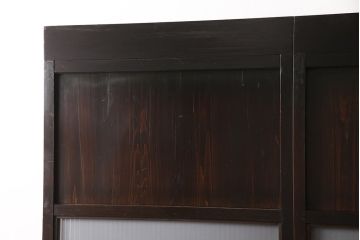 格子戸2枚をリペア&カスタム!高さと幅をリサイズし、吊り戸仕様に加工。引手とガラスを取り付け。(板戸、建具、引き戸)