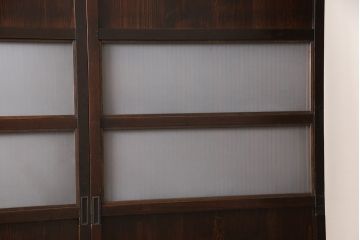 格子戸2枚をリペア&カスタム!高さと幅をリサイズし、吊り戸仕様に加工。引手とガラスを取り付け。(板戸、建具、引き戸)