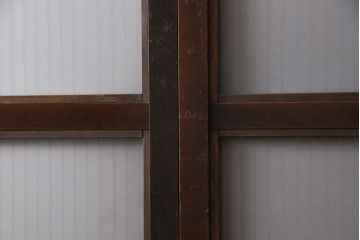 格子戸2枚をリペア&カスタム!高さと幅をリサイズし、吊り戸仕様に加工。引手とガラスを取り付け。(板戸、建具、引き戸)