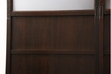 格子戸2枚をリペア&カスタム!高さと幅をリサイズし、吊り戸仕様に加工。引手とガラスを取り付け。(板戸、建具、引き戸)