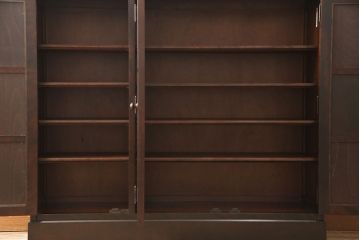 北海道民芸家具のサイドキャビネットをリペア&カスタム!扉のガラスを木製板に交換。台輪を取り付け。(収納棚、戸棚)