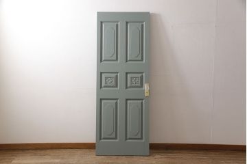 ペイントドアをリペア&カスタム!幅をリサイズし、ドアノブパーツを取り付け。青緑色にペイント仕上げ。(扉、建具)