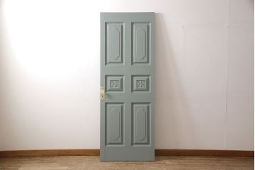 ペイントドアをリペア&カスタム!幅をリサイズし、ドアノブパーツを取り付け。青緑色にペイント仕上げ。(扉、建具)