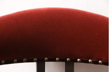 回転イスをリペア&カスタム!クッション座面を張り、木部は濃い茶色に着色し仕上げ。(ドクターチェア、アームチェア)