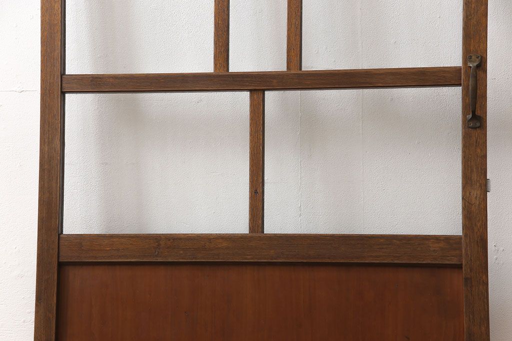 ガラス扉をリペア&カスタム!高さを高くリサイズし、ガラスを気泡ガラスに変更。蝶番・取っ手・猫用出入り口を取り付け。(ドア、建具)