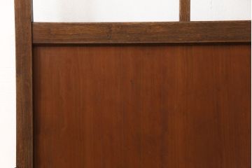 ガラス扉をリペア&カスタム!高さを高くリサイズし、ガラスを気泡ガラスに変更。蝶番・取っ手・猫用出入り口を取り付け。(ドア、建具)