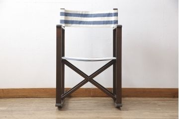 日本楽器・山葉(ヤマハ)の折り畳み式ロッキングチェアをリペア&カスタム!高品質リペアを施し、生地を張り替え。(アームチェア、椅子)