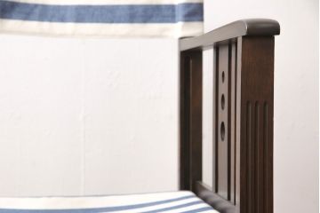 日本楽器・山葉(ヤマハ)の折り畳み式ロッキングチェアをリペア&カスタム!高品質リペアを施し、生地を張り替え。(アームチェア、椅子)