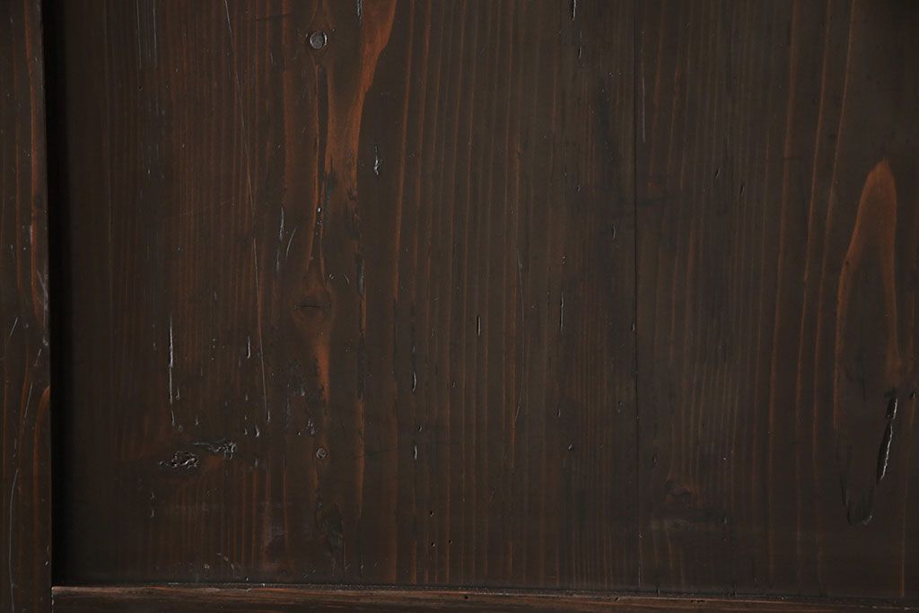 格子戸4枚をリペア&カスタム!高さを高くリサイズし、ガラスをすりガラスに変更。全体をワントーン落ち着いた色味に着色し仕上げ。(引き戸、板戸)