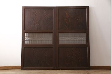 組子帯戸2枚をリペア&カスタム!戸車を取り付け。(建具、ガラス帯戸)