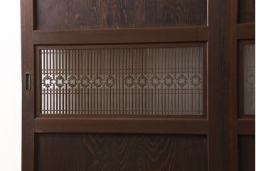 組子帯戸2枚をリペア&カスタム!戸車を取り付け。(建具、ガラス帯戸)