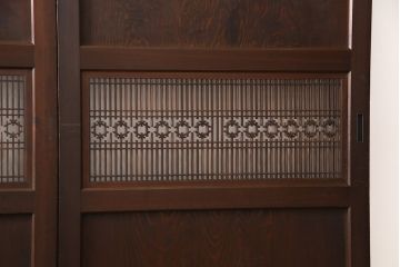 組子帯戸2枚をリペア&カスタム!戸車を取り付け。(建具、ガラス帯戸)