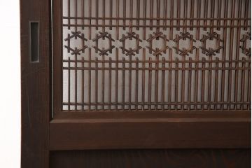 組子帯戸2枚をリペア&カスタム!戸車を取り付け。(建具、ガラス帯戸)