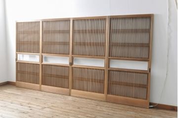 格子戸4枚をリペア&カスタム!戸車を取り付け、ガラスをクリアガラスに交換。(引き戸、建具)