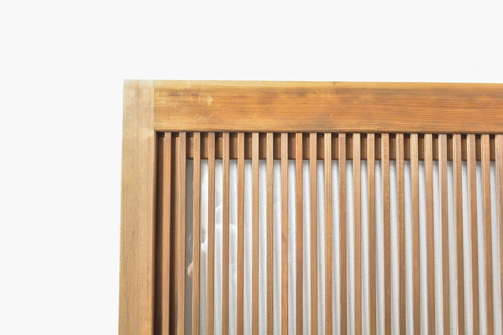 格子戸4枚をリペア&カスタム!戸車を取り付け、ガラスをクリアガラスに交換。(引き戸、建具)