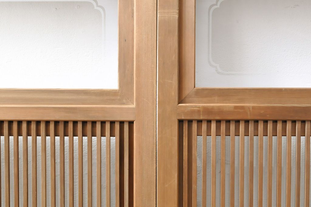 格子戸4枚をリペア&カスタム!戸車を取り付け、ガラスをクリアガラスに交換。(引き戸、建具)