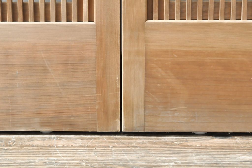 格子戸4枚をリペア&カスタム!戸車を取り付け、ガラスをクリアガラスに交換。(引き戸、建具)