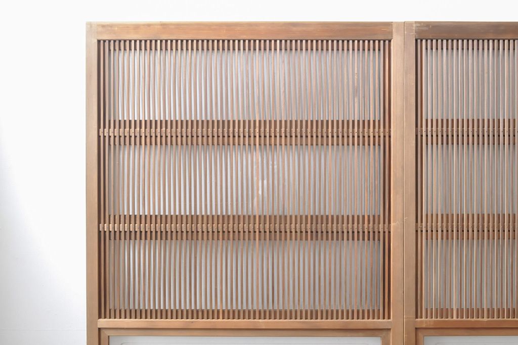 格子戸4枚をリペア&カスタム!戸車を取り付け、ガラスをクリアガラスに交換。(引き戸、建具)