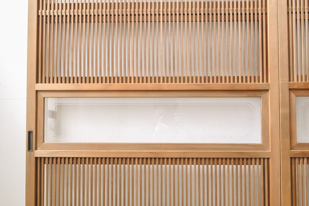 格子戸4枚をリペア&カスタム!戸車を取り付け、ガラスをクリアガラスに交換。(引き戸、建具)