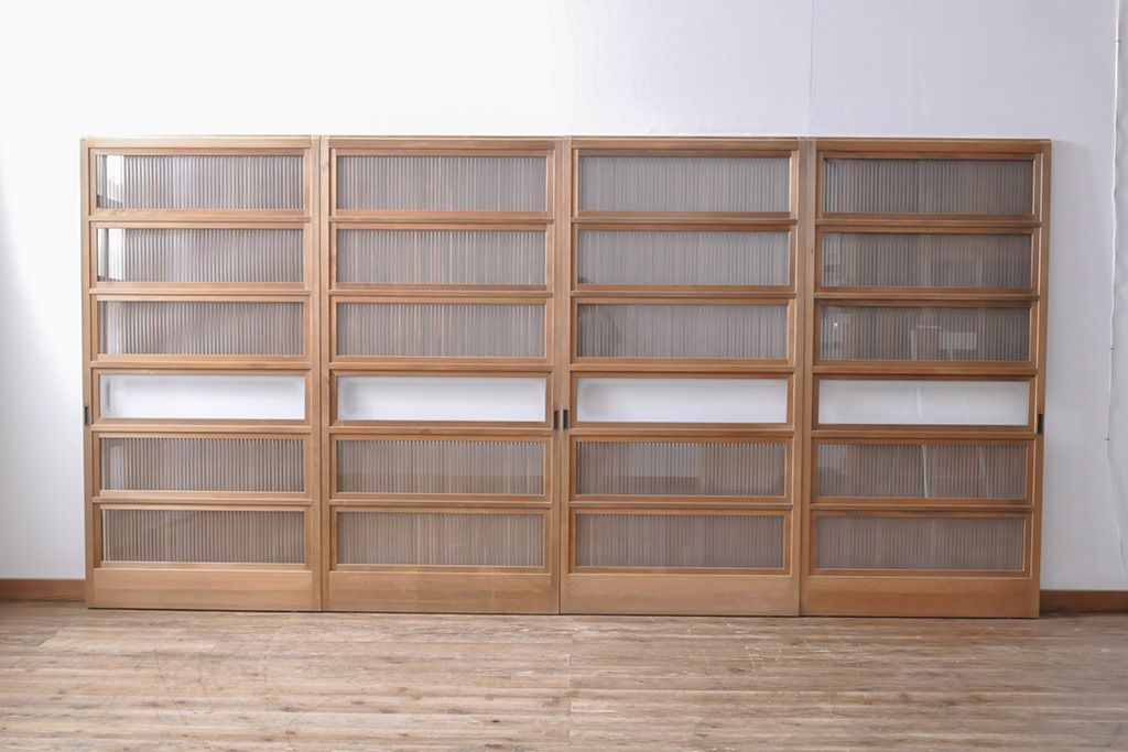 格子戸4枚をリペア&カスタム!戸車を取り付け、ガラスをクリアガラスに交換。(引き戸、建具)