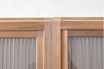 格子戸4枚をリペア&カスタム!戸車を取り付け、ガラスをクリアガラスに交換。(引き戸、建具)