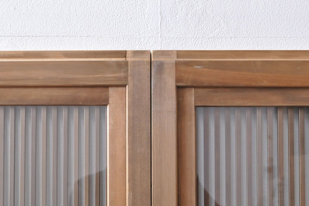 格子戸4枚をリペア&カスタム!戸車を取り付け、ガラスをクリアガラスに交換。(引き戸、建具)