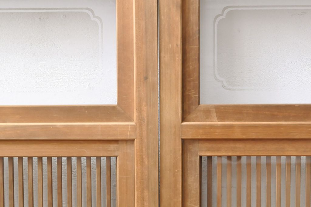 格子戸4枚をリペア&カスタム!戸車を取り付け、ガラスをクリアガラスに交換。(引き戸、建具)