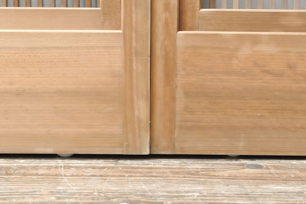 格子戸4枚をリペア&カスタム!戸車を取り付け、ガラスをクリアガラスに交換。(引き戸、建具)