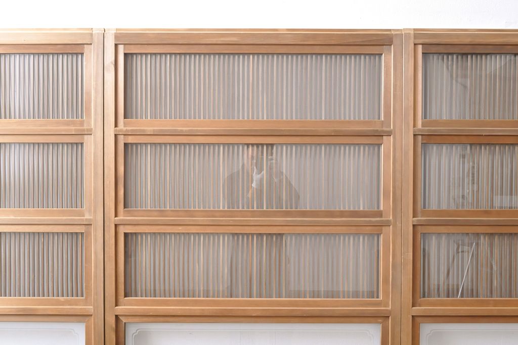 格子戸4枚をリペア&カスタム!戸車を取り付け、ガラスをクリアガラスに交換。(引き戸、建具)