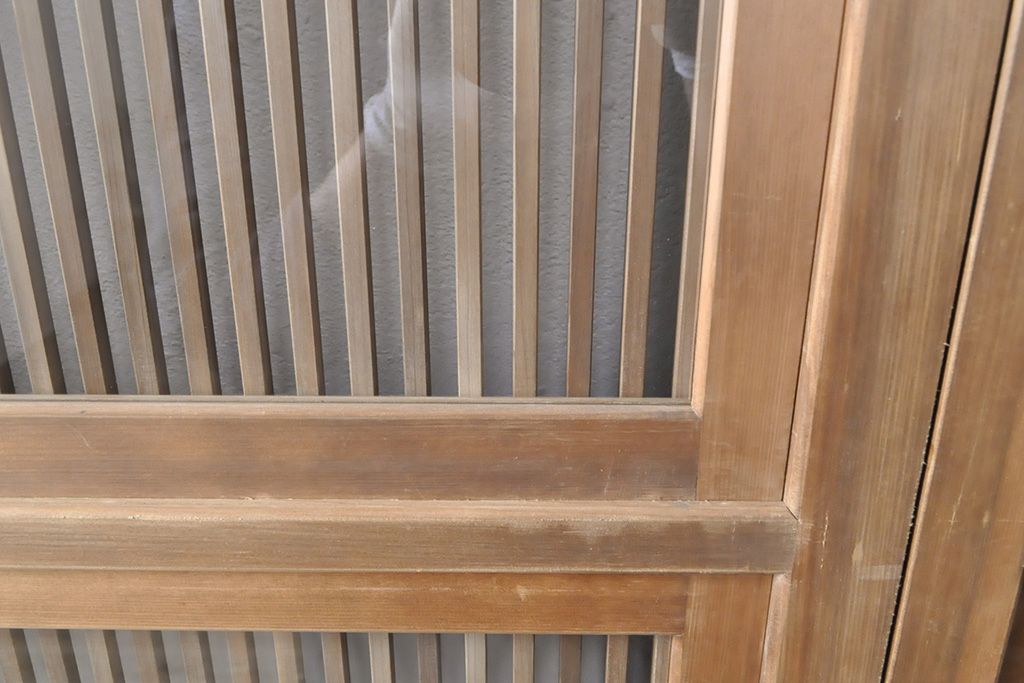 格子戸4枚をリペア&カスタム!戸車を取り付け、ガラスをクリアガラスに交換。(引き戸、建具)