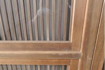 格子戸4枚をリペア&カスタム!戸車を取り付け、ガラスをクリアガラスに交換。(引き戸、建具)