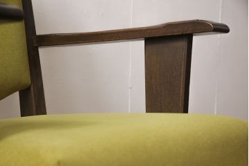 永田良介商店の回転チェアをリペア&カスタム!お好みの生地に張り替え、パイピングの無いデザインに変更。(椅子、1人掛け、アームチェア)