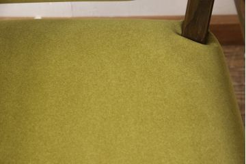 永田良介商店の回転チェアをリペア&カスタム!お好みの生地に張り替え、パイピングの無いデザインに変更。(椅子、1人掛け、アームチェア)