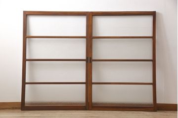 ビンテージのガラス戸2枚をリペア&カスタム!高さを切り詰めリサイズ。(窓、引き戸、建具)