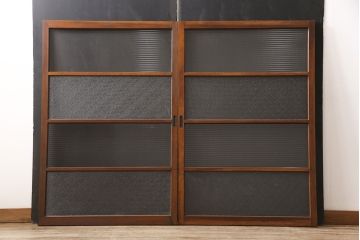 ビンテージのガラス戸2枚をリペア&カスタム!高さを切り詰めリサイズ。(窓、引き戸、建具)