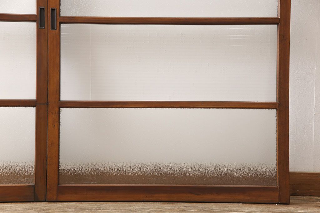 ビンテージのガラス戸2枚をリペア&カスタム!高さを切り詰めリサイズ。(窓、引き戸、建具)