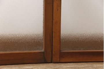 ビンテージのガラス戸2枚をリペア&カスタム!高さを切り詰めリサイズ。(窓、引き戸、建具)