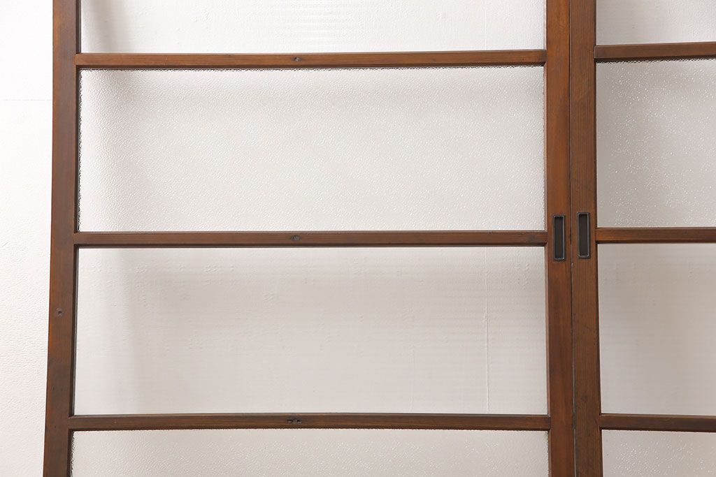 ビンテージのガラス戸2枚をリペア&カスタム!高さを切り詰めリサイズ。(窓、引き戸、建具)