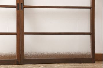 ビンテージのガラス戸2枚をリペア&カスタム!高さを切り詰めリサイズ。(窓、引き戸、建具)