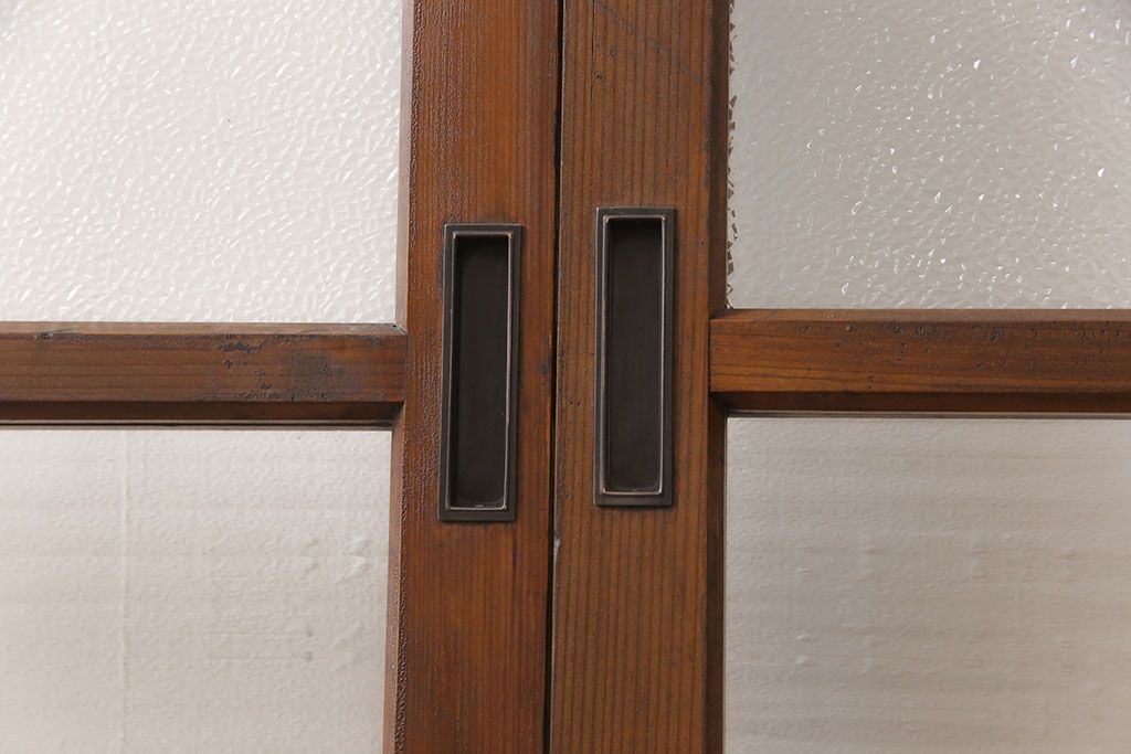 ビンテージのガラス戸2枚をリペア&カスタム!高さを切り詰めリサイズ。(窓、引き戸、建具)