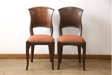 ビンテージチェア2脚をリペア&カスタム!座面をお好みの生地に張り替え。(ダイニングチェア、椅子)