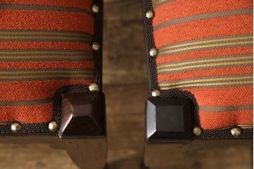 ビンテージチェア2脚をリペア&カスタム!座面をお好みの生地に張り替え。(ダイニングチェア、椅子)