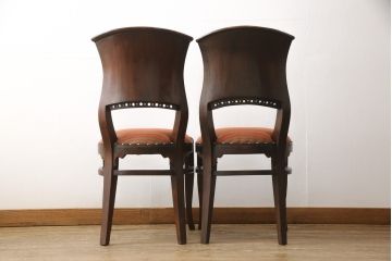 ビンテージチェア2脚をリペア&カスタム!座面をお好みの生地に張り替え。(ダイニングチェア、椅子)